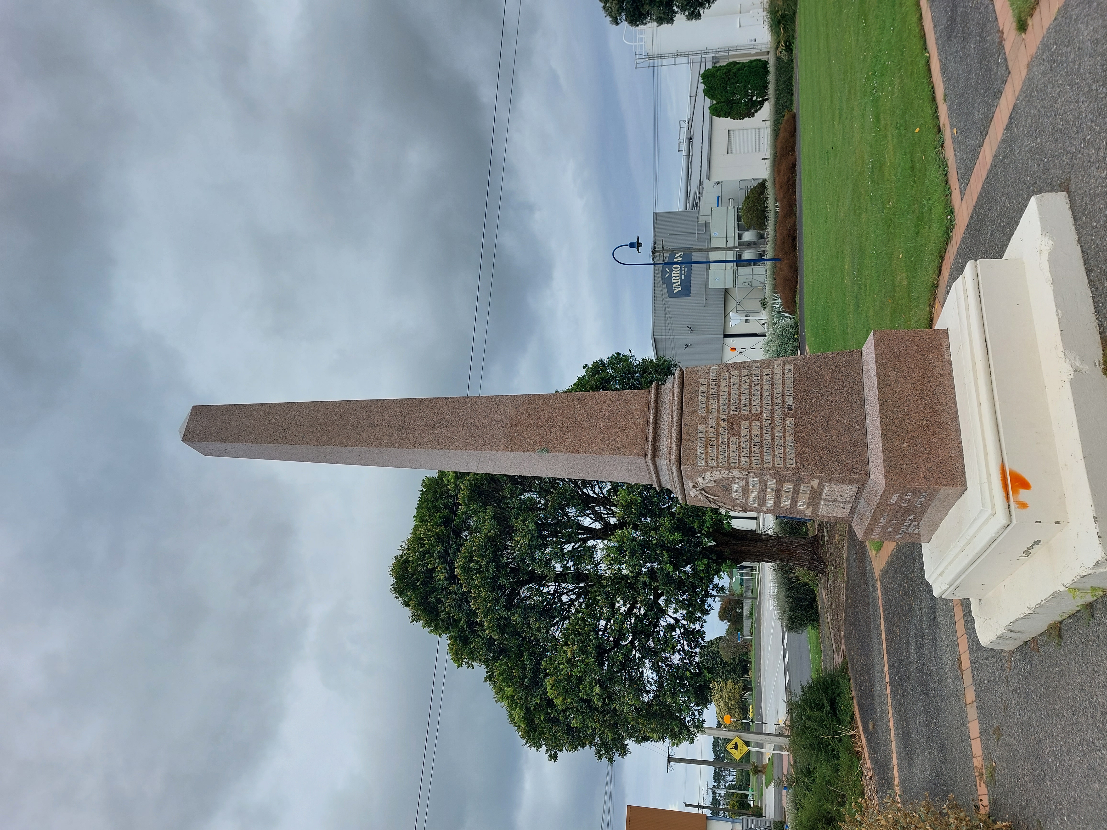 One of two memorials in the centre of Manaia commemorating those lost in World War I, including Corporal A.J. Gilmour. Photo: Natasha McKinney.