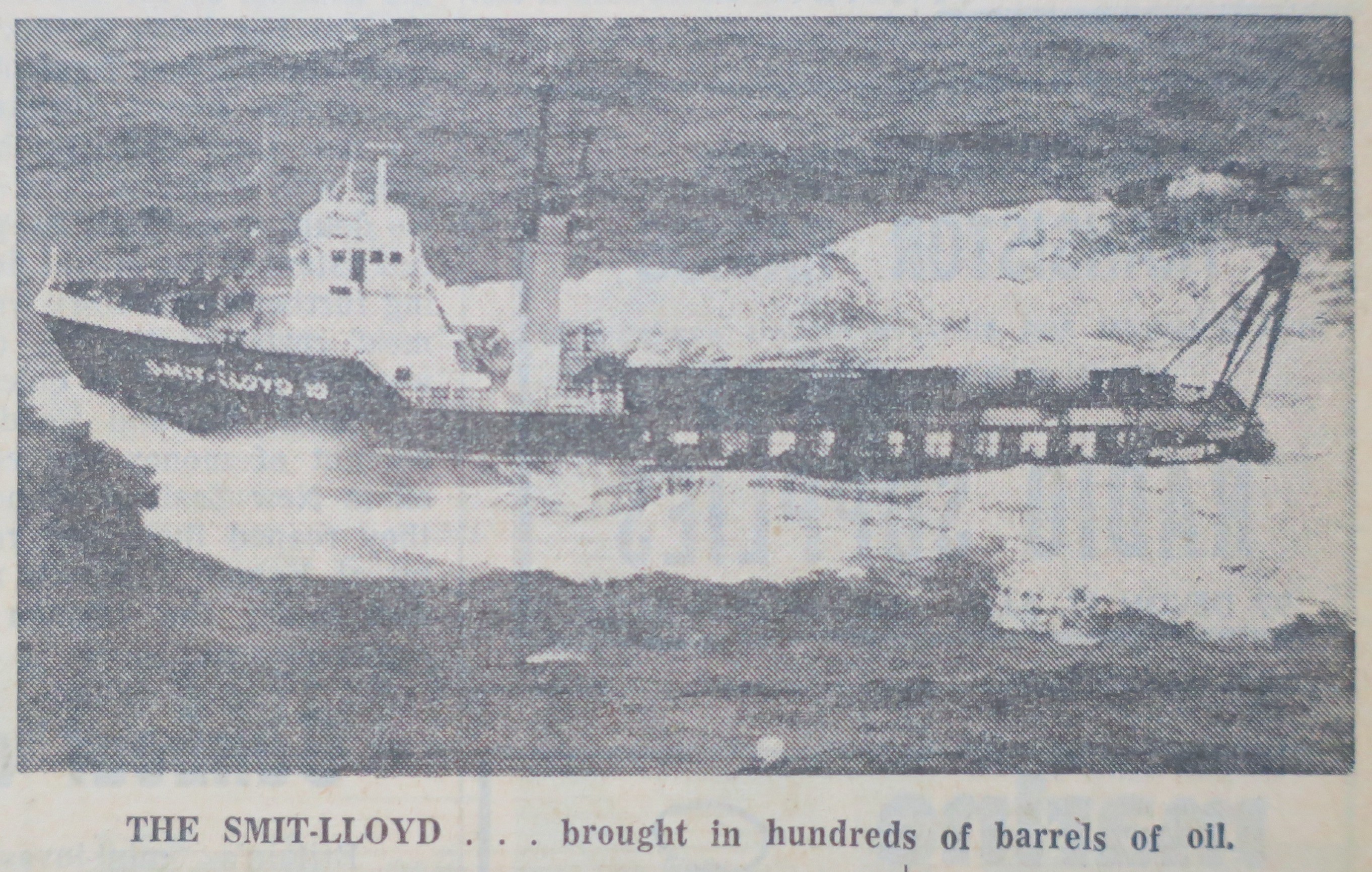 The Smit-Lloyd brought in hundreds of barrels of oil (Taranaki Herald 20 March 1969)