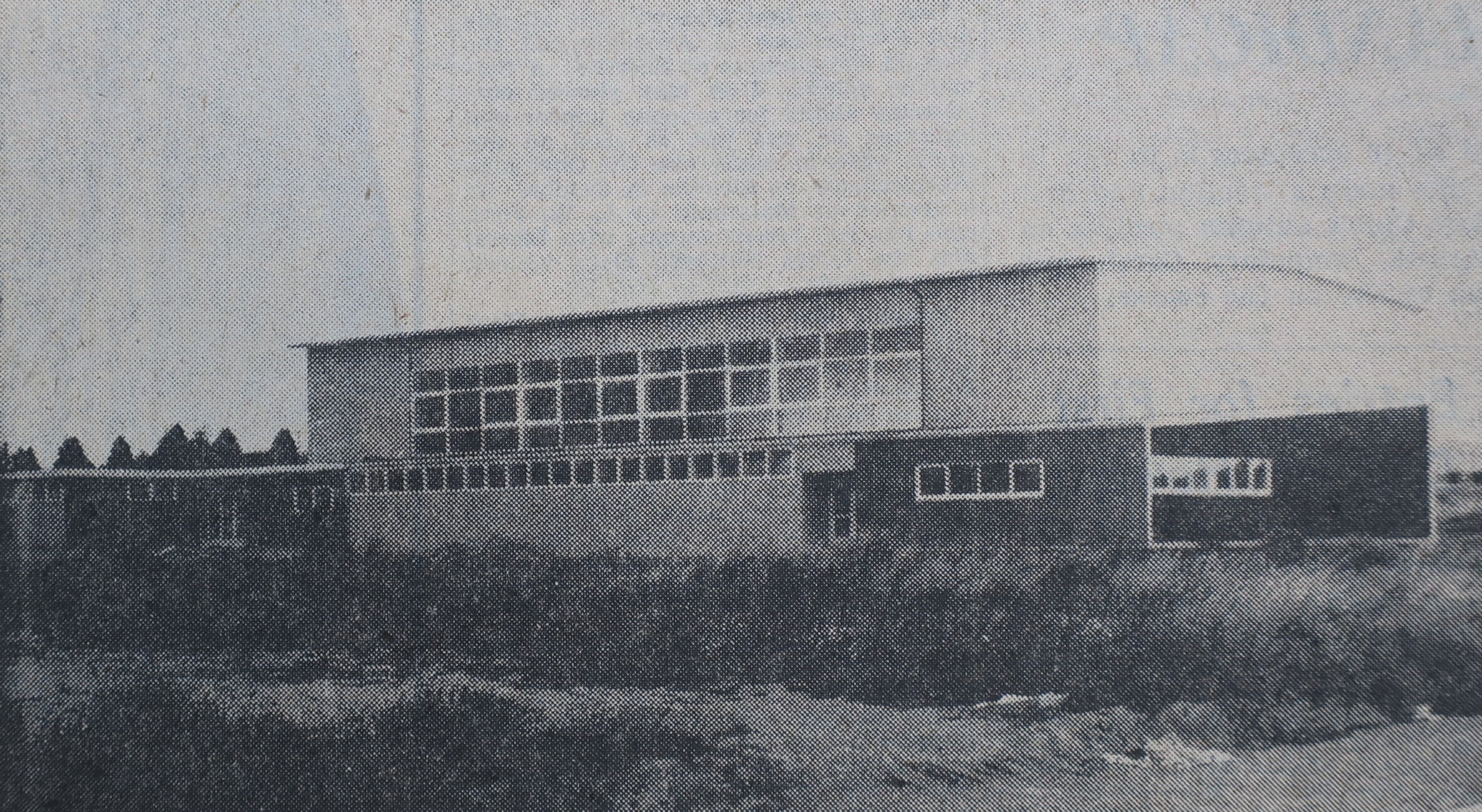 Exterior of the new Stratford War Memorial Hall (Taranaki Herald 21 April 1955)