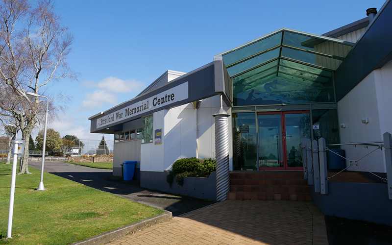 Stratford War Memorial Centre entrance. Image courtesy of Stratford District Council.