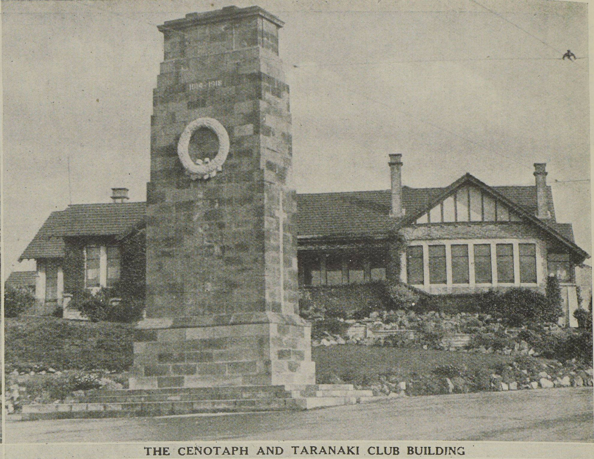 Cenotaph And Taranaki Club AWN 4 August 1937