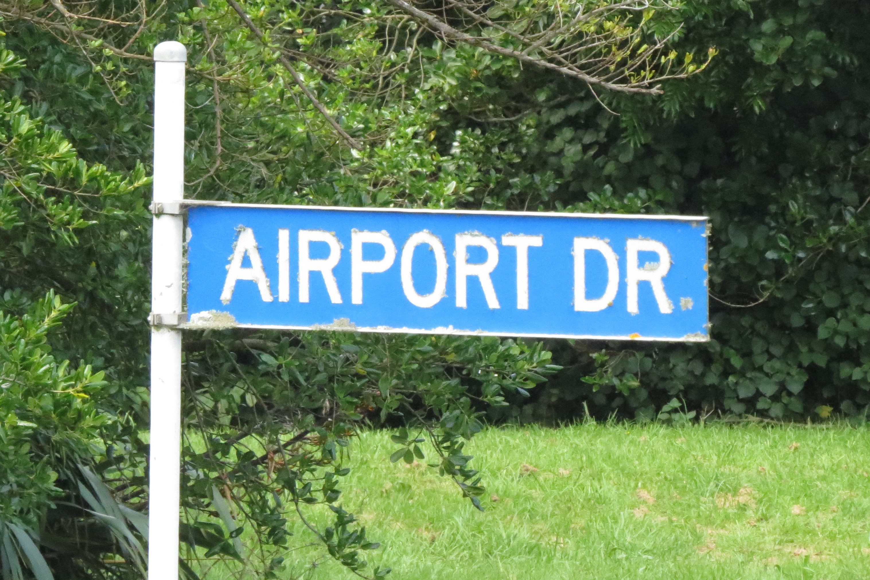Airport Drive sign (2020). Rachel Sonius. Word on the Street image collection.