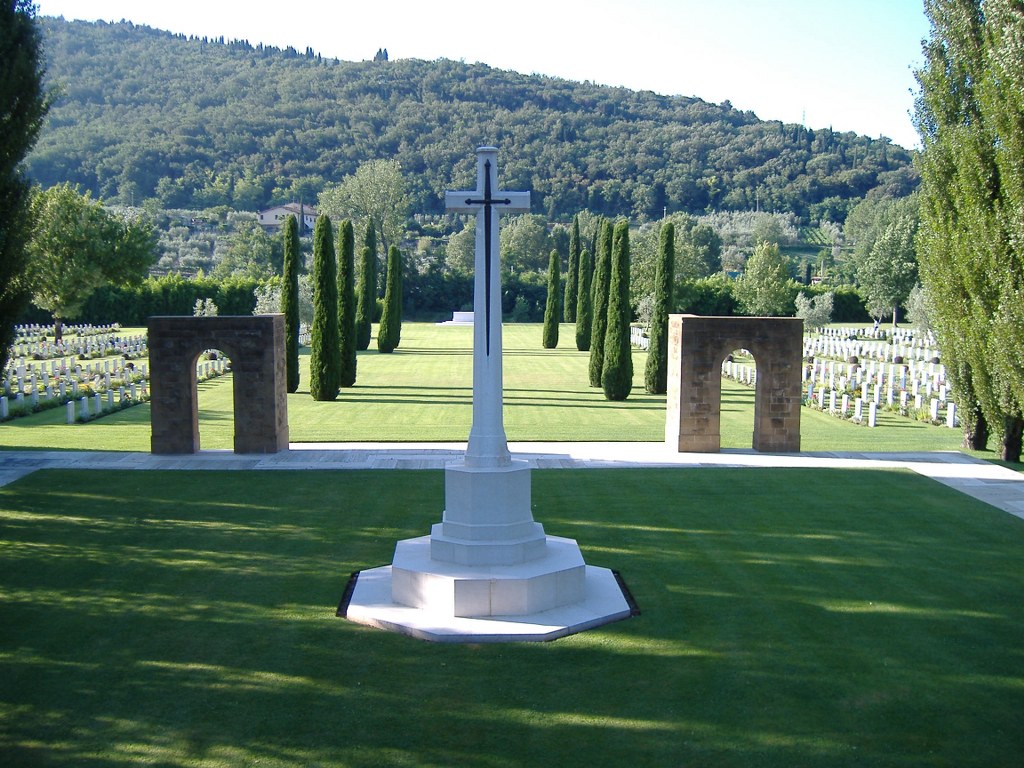 Florence War Cemetery where Kevin Telfar is buried. Image courtesy of Commonwealth War Graves Commission.