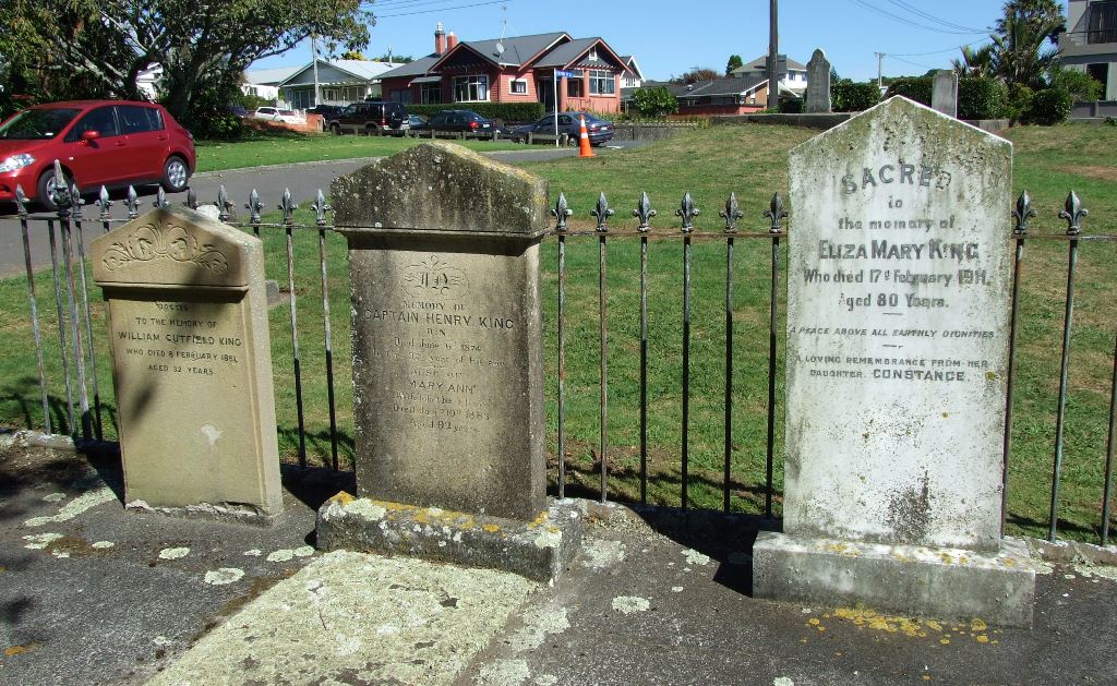 King family graves at St Mary's Cathedral, New Plymouth (2013). Mike Gooch.