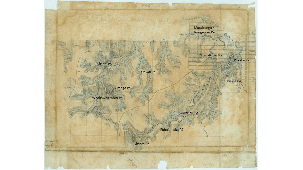 Huatoki Mangaotuku Stream With Pā Labels A93.835