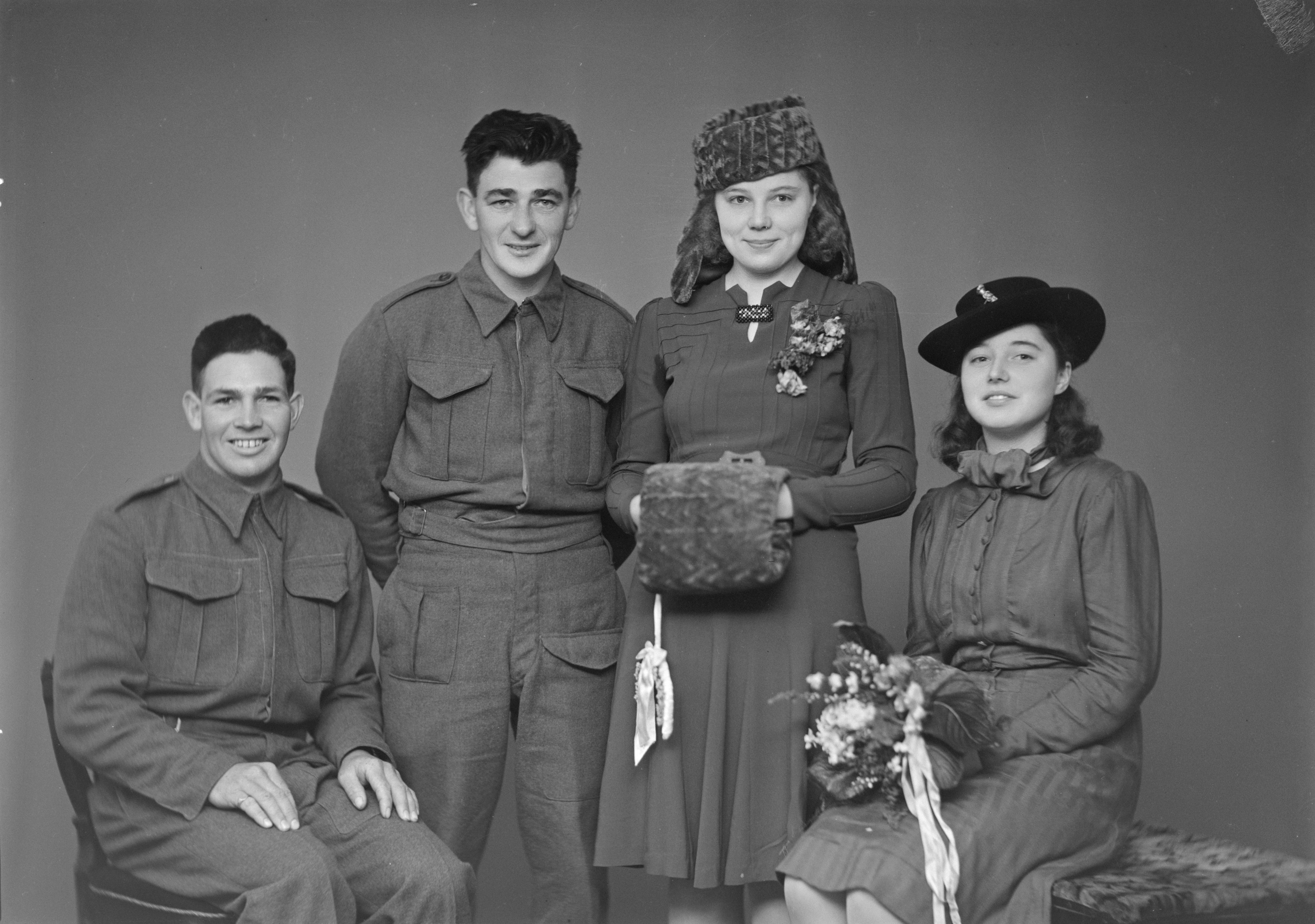 Lambert wedding (19 August 1942). Swainson's Studios. Collection of Puke Ariki (SW1942.0003).